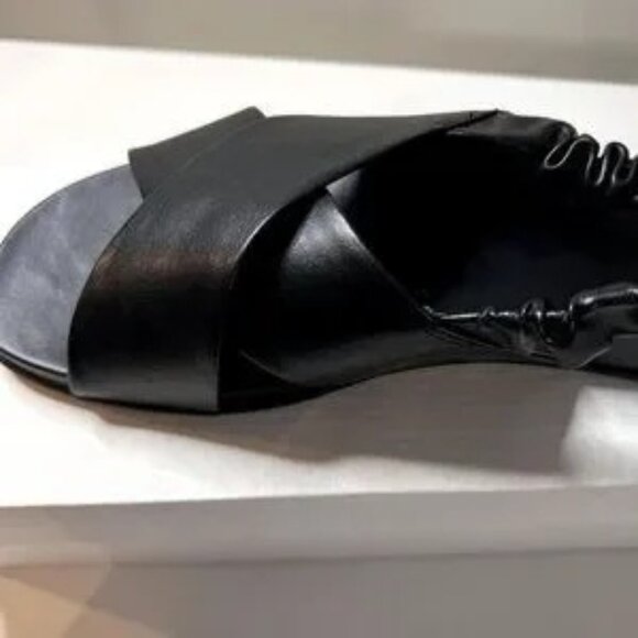 Women's Black Open Toe Stretchy Slingback Sleek Platform sandal NWB - Picture 11 of 13